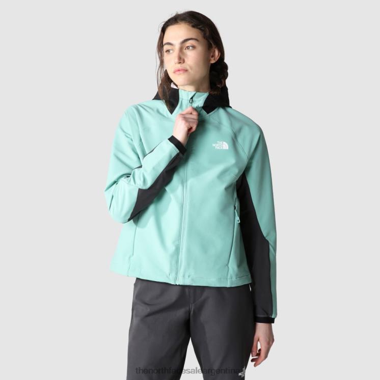 FFV042215 gris The North Face sudadera con capucha softshell atlética para mujer al aire libre