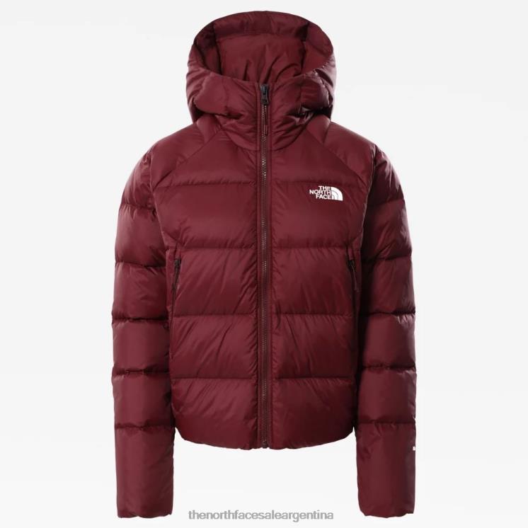 FFV04305 rojo regio The North Face chaqueta con capucha de plumón hyalite para mujer