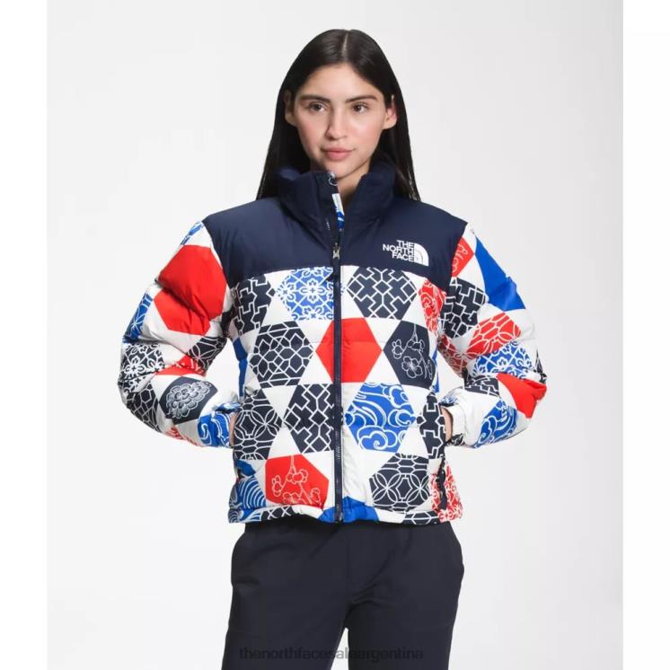 FFV044270 azul ic geo The North Face chaqueta nuptse retro 1996 estampada para mujer