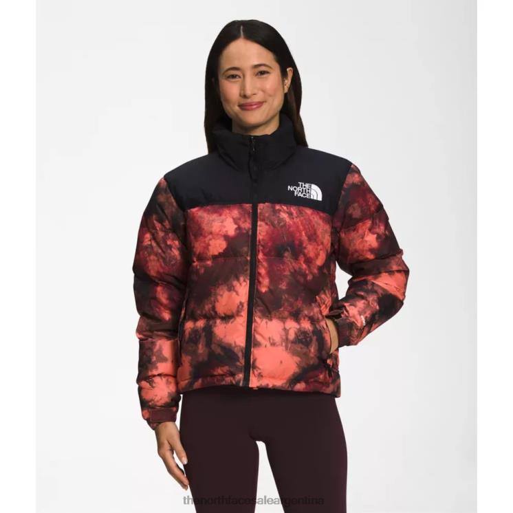 FFV044272 amanecer coralino The North Face chaqueta nuptse retro 1996 estampada para mujer