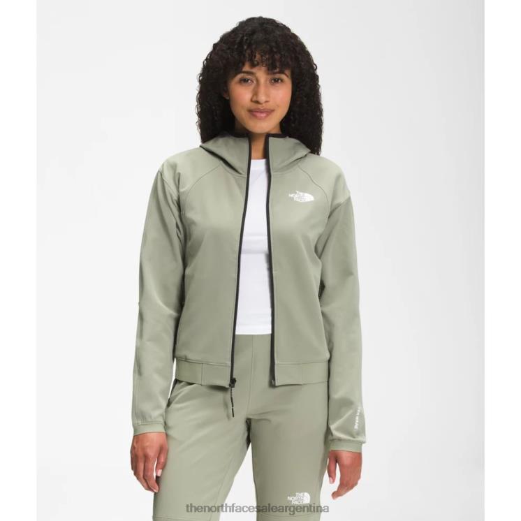 FFV044749 té verde The North Face sudadera con capucha y cremallera completa tekware para mujer
