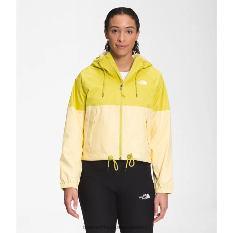 FFV044824 amarillo ácido The North Face sudadera con capucha anora lluvia mujer