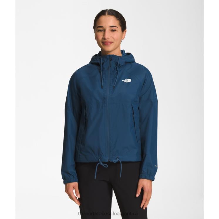 FFV044826 azul sombreado The North Face sudadera con capucha anora lluvia mujer