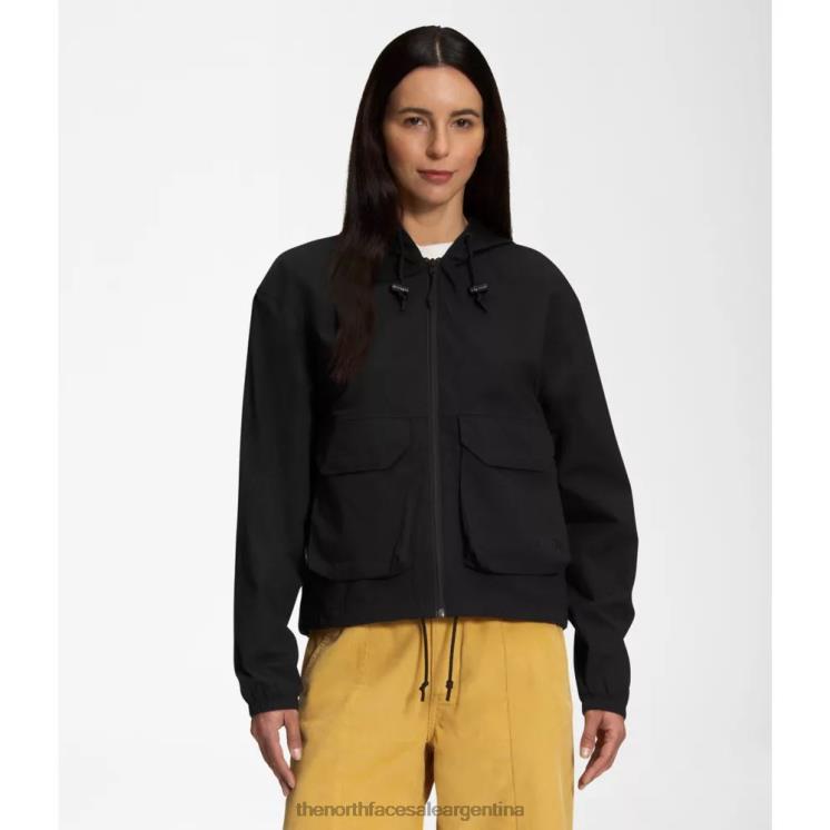 FFV045637 negro The North Face sudadera con capucha ripstop viento mujer