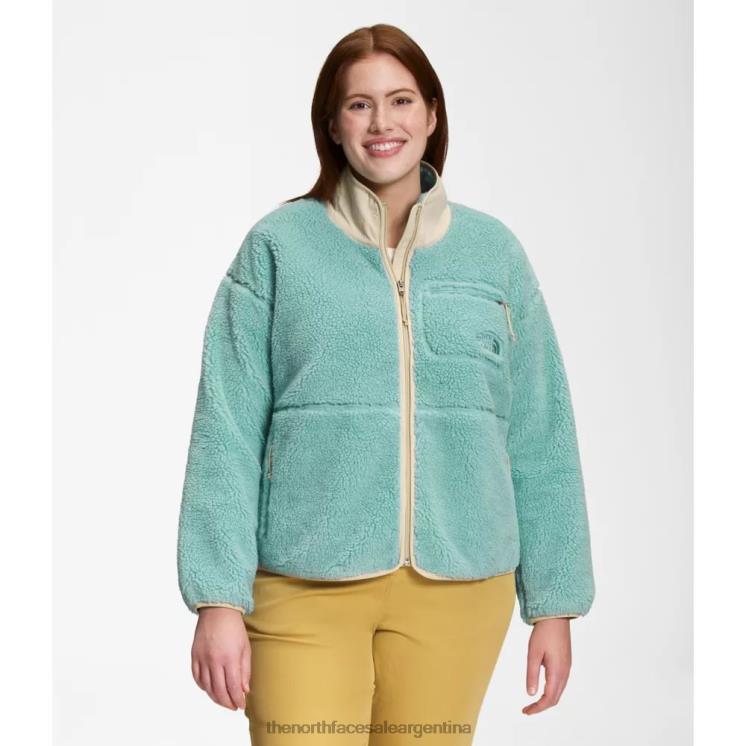 FFV045833 wasabi The North Face chaqueta con cremallera completa de pelo extremo para mujer