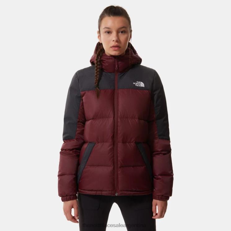 FFV04897 majestuoso rojo-negro The North Face chaqueta de plumas con capucha diablo para mujer regal rojo negro