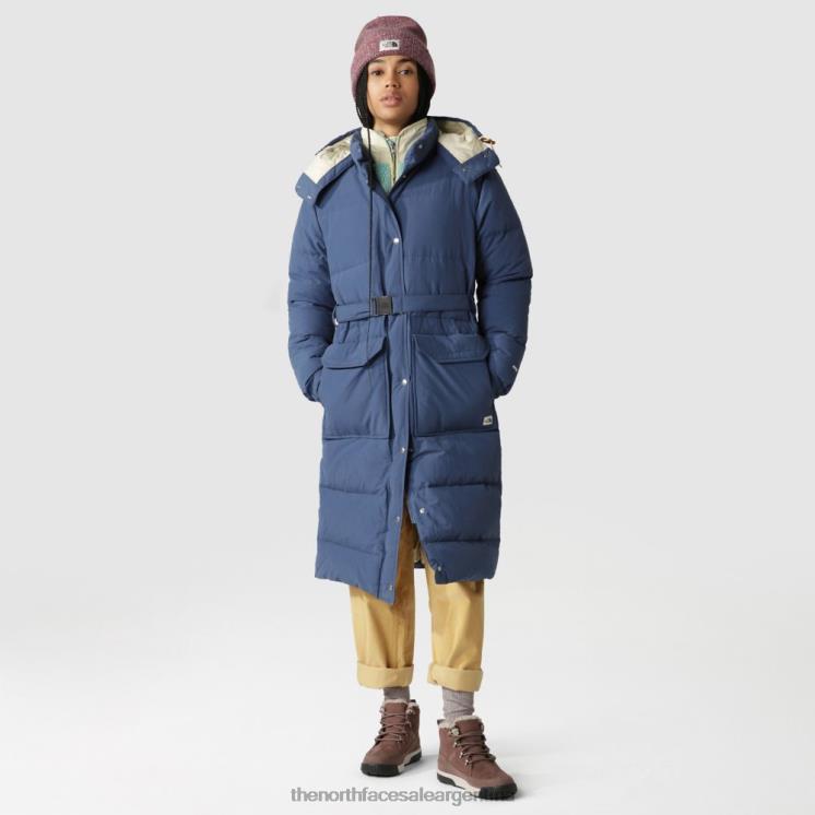 FFV04960 azul sombreado The North Face parka larga de plumas sierra para mujer
