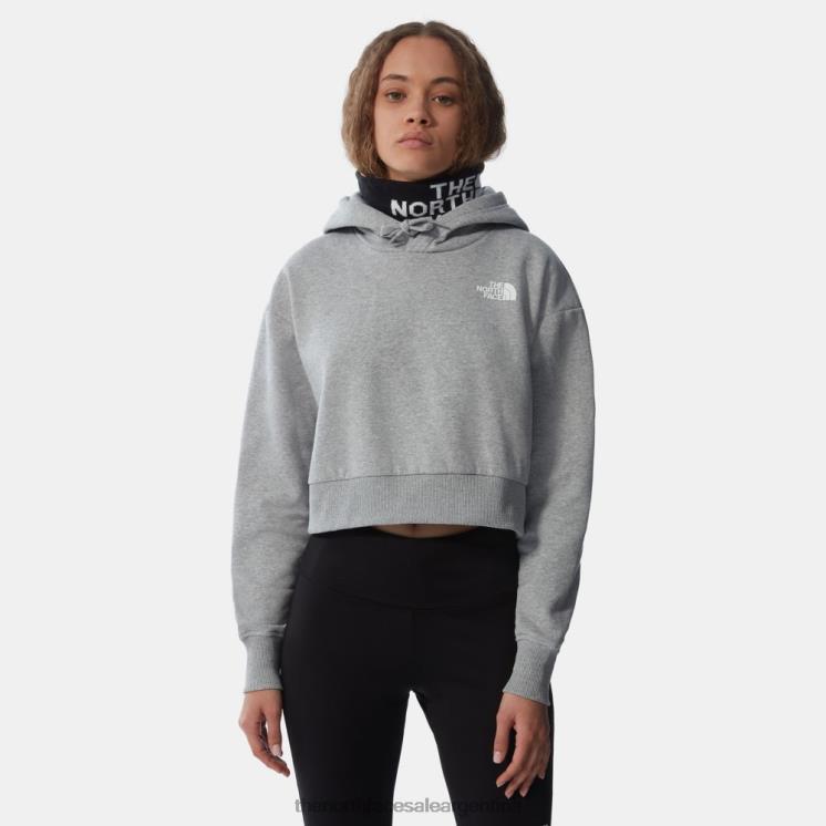 FFV041114 gris The North Face sudadera con capucha polar recortada de tendencia para mujer