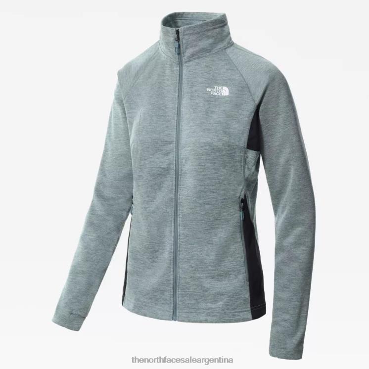 FFV041122 azul blanco The North Face chaqueta deportiva de capa intermedia con cremallera completa para exteriores para mujer