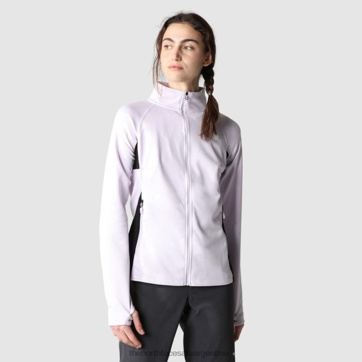 FFV041124 niebla de lavanda The North Face chaqueta deportiva de capa intermedia con cremallera completa para exteriores para mujer