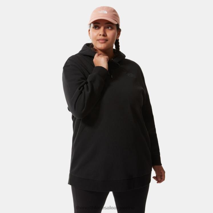 FFV041142 negro The North Face sudadera con capucha esencial de gran tamaño para mujer de talla grande