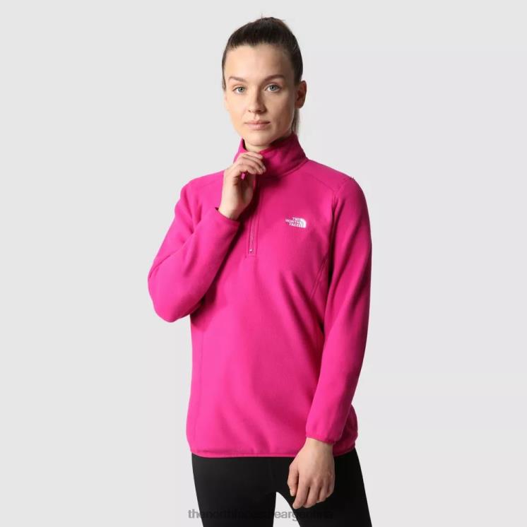 FFV041149 rosa fucsia The North Face Polar 100 Glacier para mujer con cremallera 1/4.