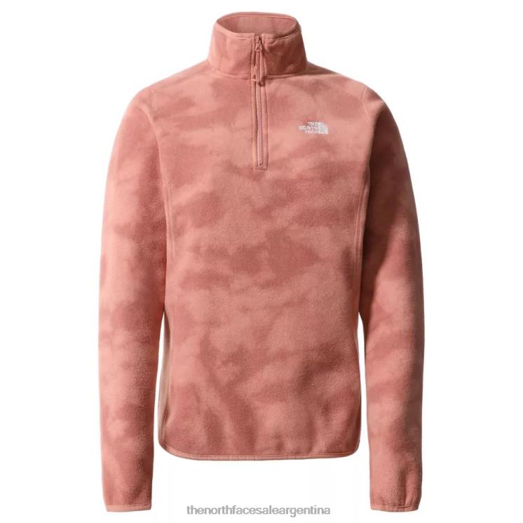 FFV041151 rosa amanecer retro The North Face Polar 100 Glacier para mujer con cremallera 1/4.