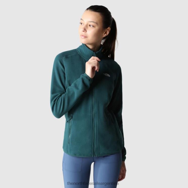 FFV041160 verde The North Face polar 100 glacier con cremallera completa para mujer