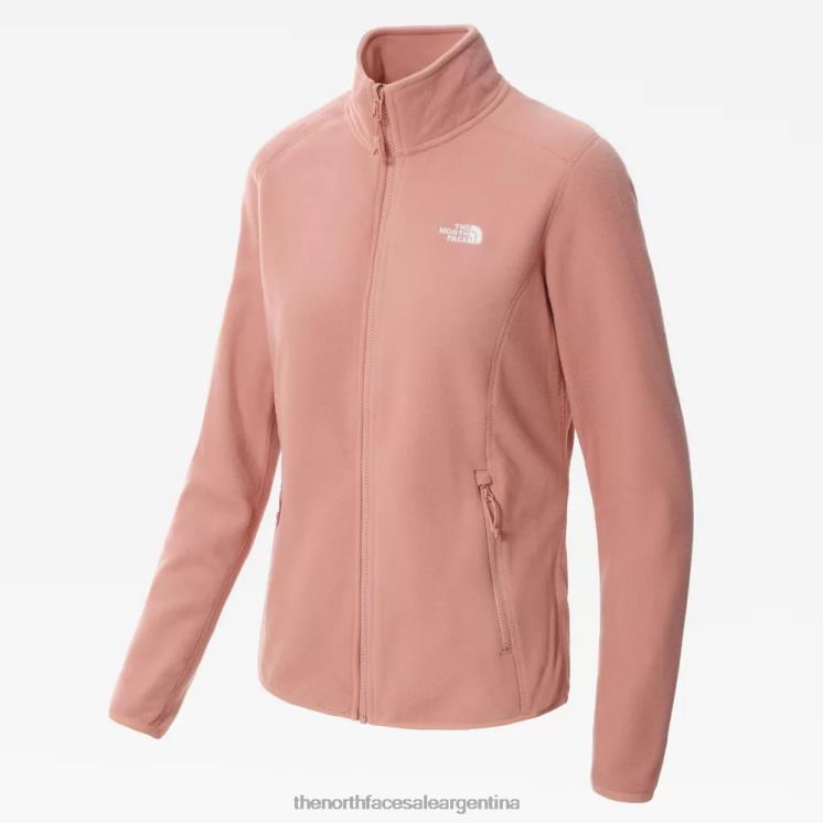 FFV041161 rosa del amanecer The North Face polar 100 glacier con cremallera completa para mujer
