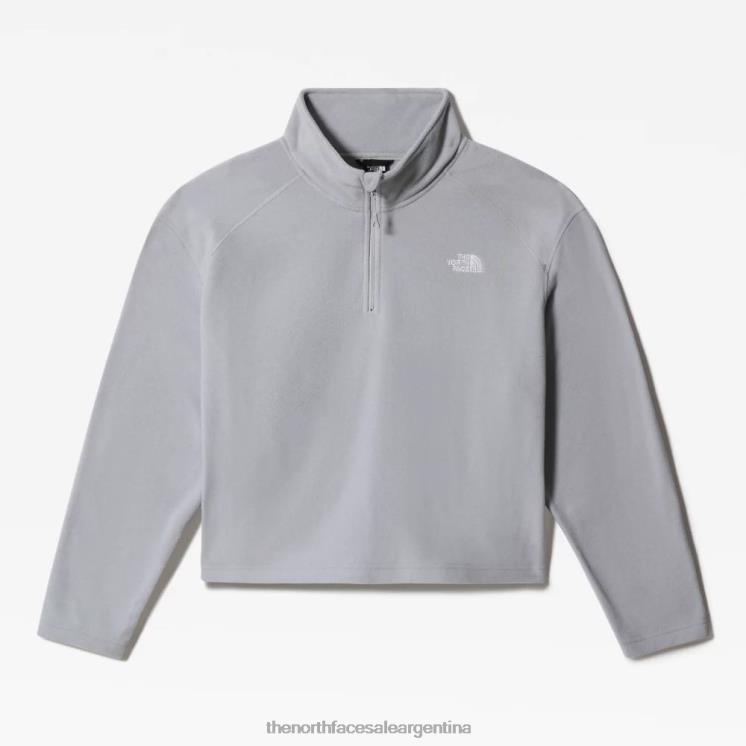 FFV041508 gris The North Face Polar recortado glaciar de talla grande para mujer