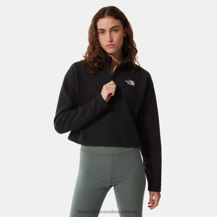 FFV041558 negro The North Face Polar corto con cremallera 100 Glacier para mujer