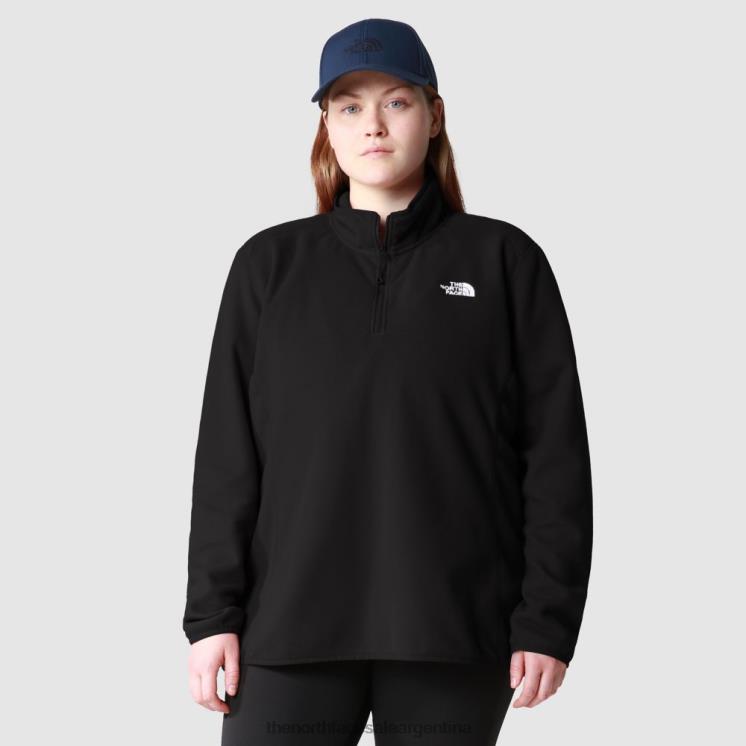 FFV041566 negro The North Face mujer talla grande 100 glacier polar con cremallera 1/4