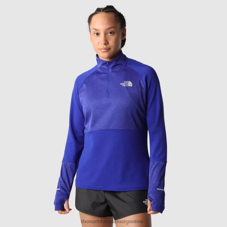 FFV041583 lapislázuli azul The North Face Polar con cremallera de 1/4 para mujer.