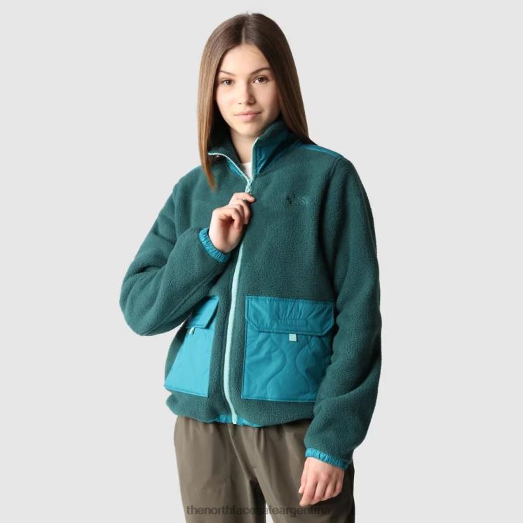 FFV041625 verde The North Face chaqueta polar con cremallera completa para mujer Royal Arch