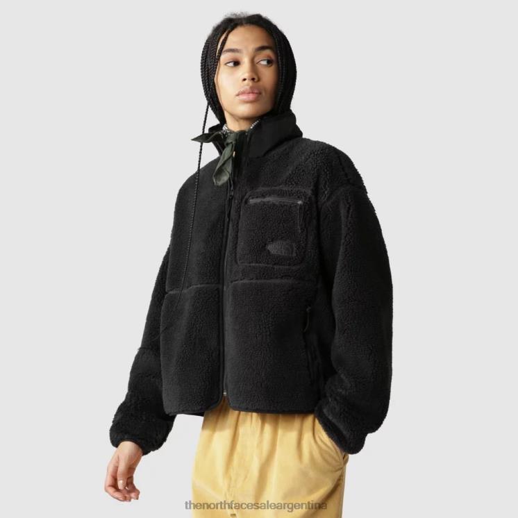 FFV041710 negro The North Face chaqueta polar con cremallera completa de pelo extremo para mujer
