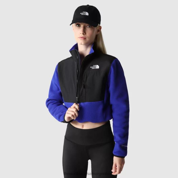 FFV041873 lapislázuli azul The North Face chaqueta polar recortada denali para mujer