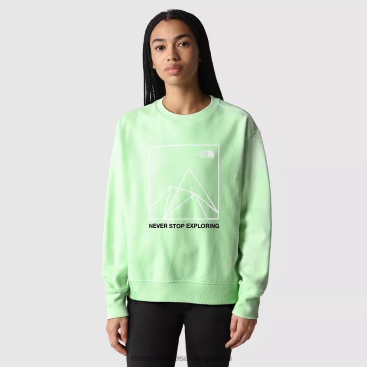 FFV041915 pátina verde The North Face suéter de coordenadas de mujer