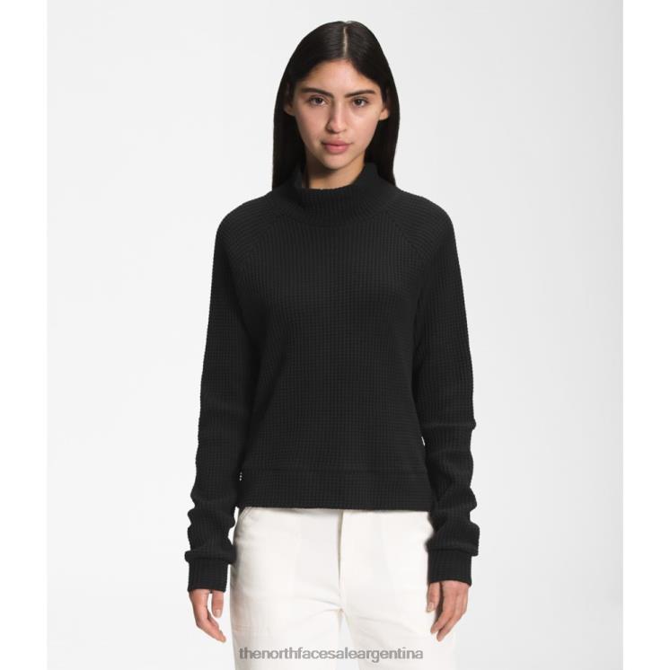FFV044252 negro The North Face chabot de cuello simulado de manga larga para mujer