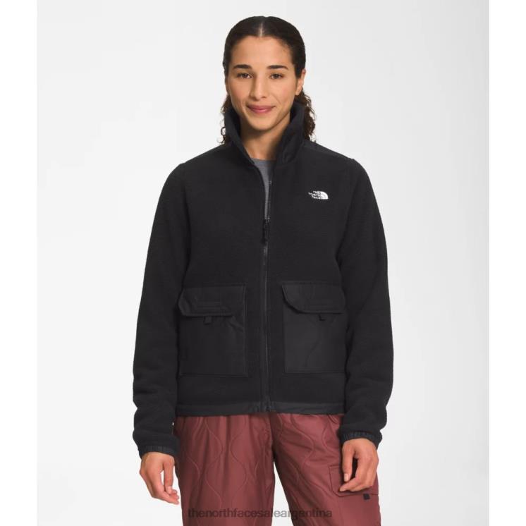 FFV045219 negro The North Face chaqueta con cremallera completa del arco real para mujer