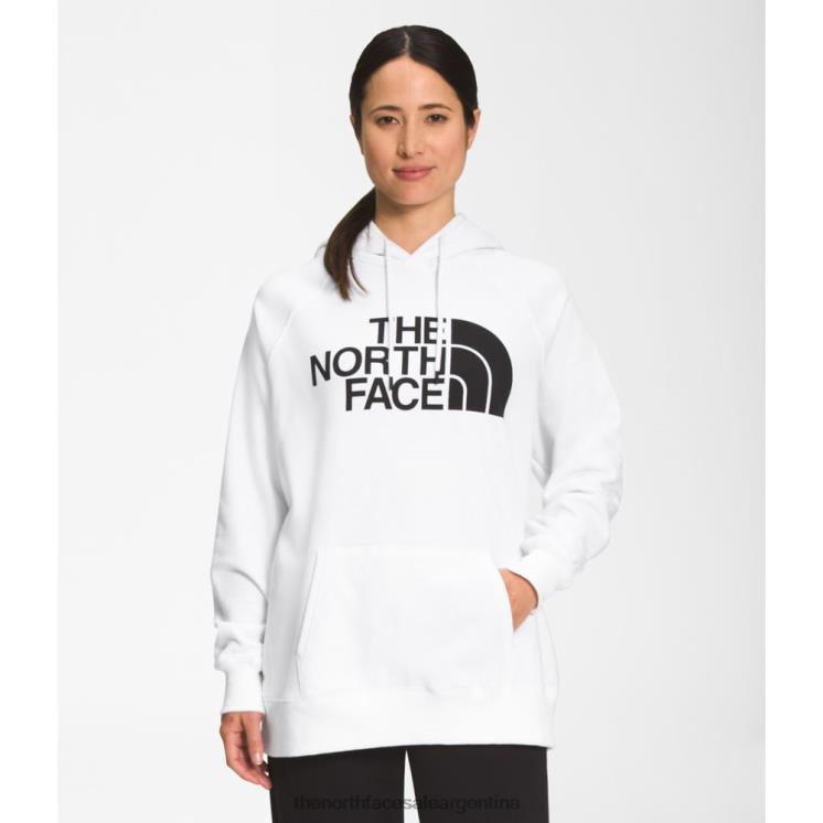 FFV045394 blanco negro The North Face sudadera con capucha de media cúpula para mujer blanca y negra