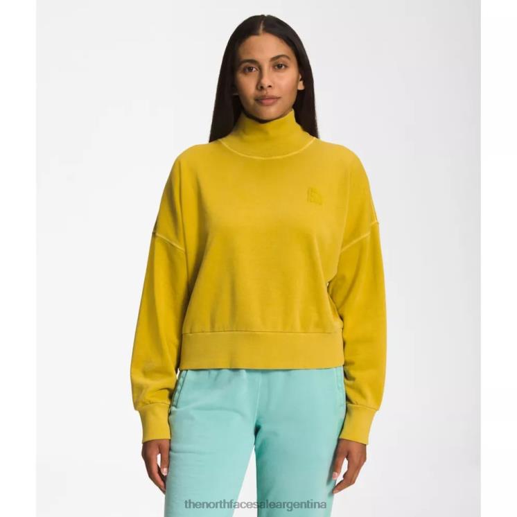 FFV045519 oro mineral The North Face Jersey con cuello falso y tinte para mujer