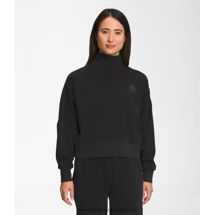 FFV045520 negro The North Face Jersey con cuello falso y tinte para mujer