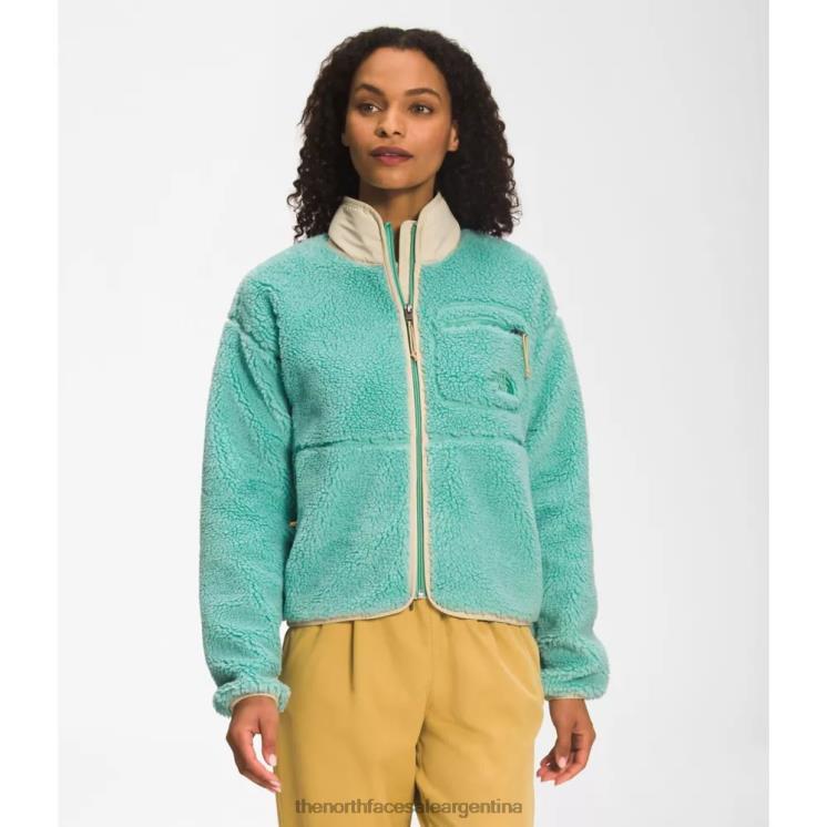 FFV045621 wasabi The North Face chaqueta con cremallera completa de pelo extremo para mujer