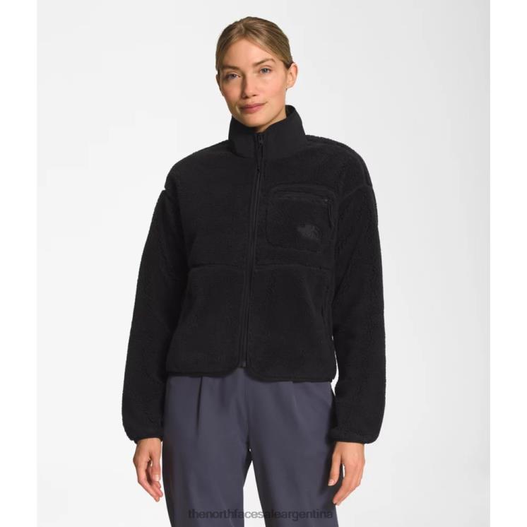 FFV045622 negro The North Face chaqueta con cremallera completa de pelo extremo para mujer