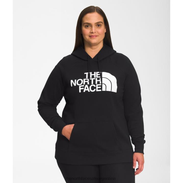 FFV045812 blanco negro The North Face Mujer más sudadera con capucha de media cúpula negro blanco