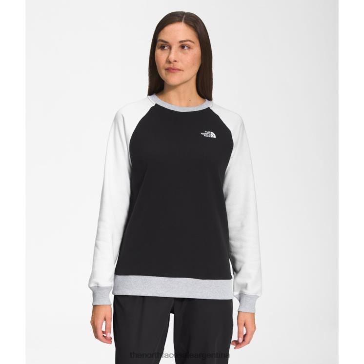 FFV046072 blanco negro The North Face mujer color block tripulación blanco negro