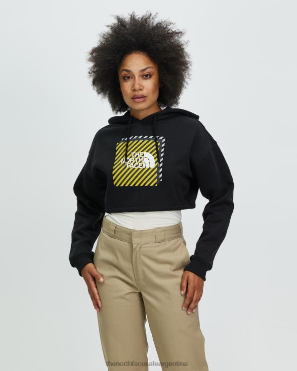 FFV047146 negro The North Face sudadera con capucha y diseño crop drop de coordinadas