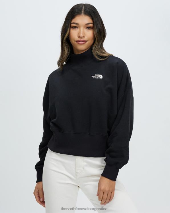 FFV047162 negro The North Face logotipo simple cuello alzado tripulación relajada