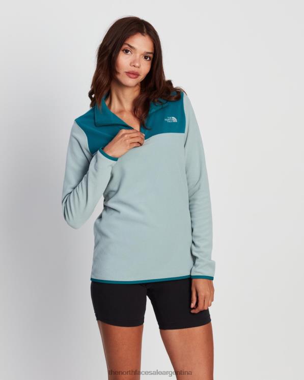 FFV047302 azul plateado The North Face polar tka glaciar 1/4 con cremallera