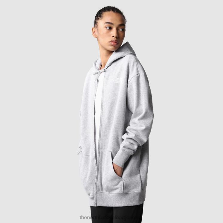 FFV04892 gris The North Face sudadera con capucha y cremallera completa para mujer open gate