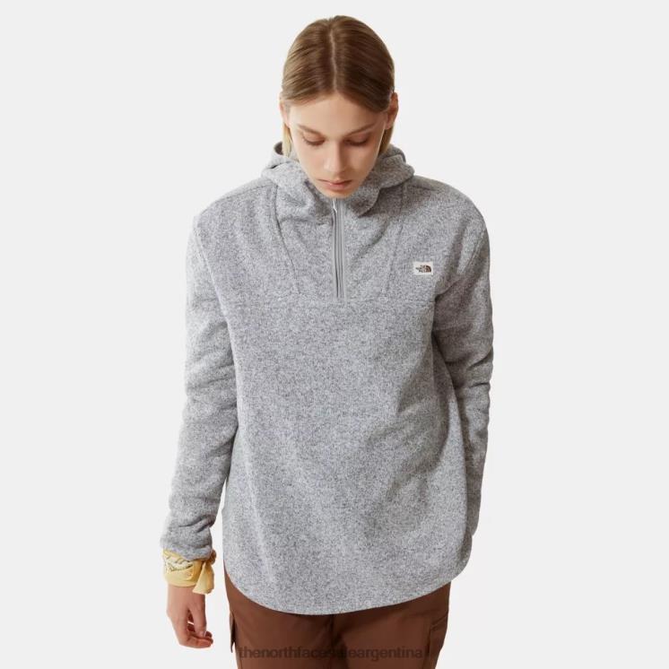 FFV04962 gris The North Face sudadera con capucha de media luna para mujer