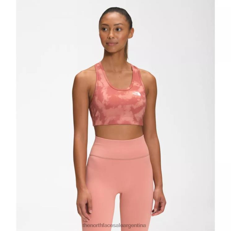 FFV044996 rosa amanecer retro The North Face sujetador de línea media estampado para mujer