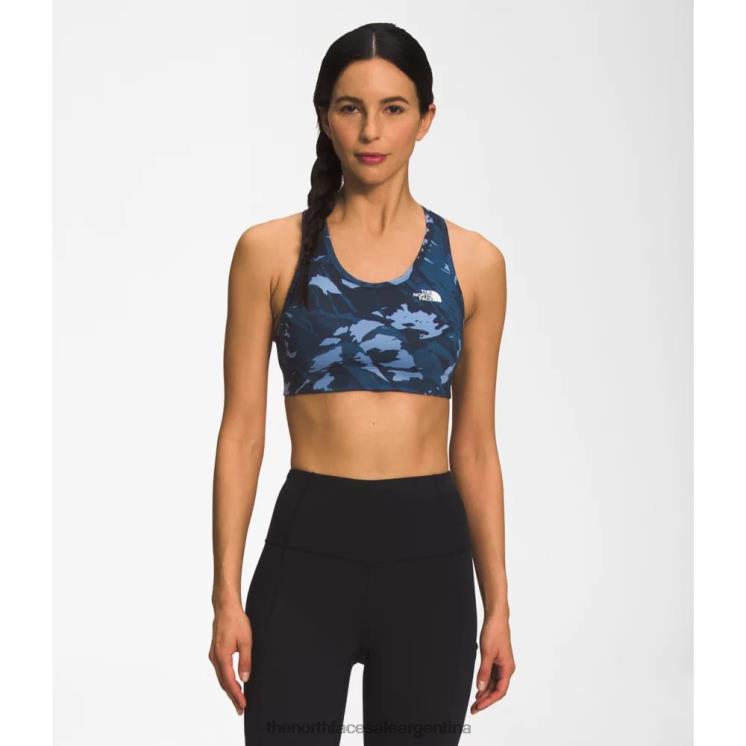 FFV044999 azul sombreado The North Face sujetador de línea media estampado para mujer