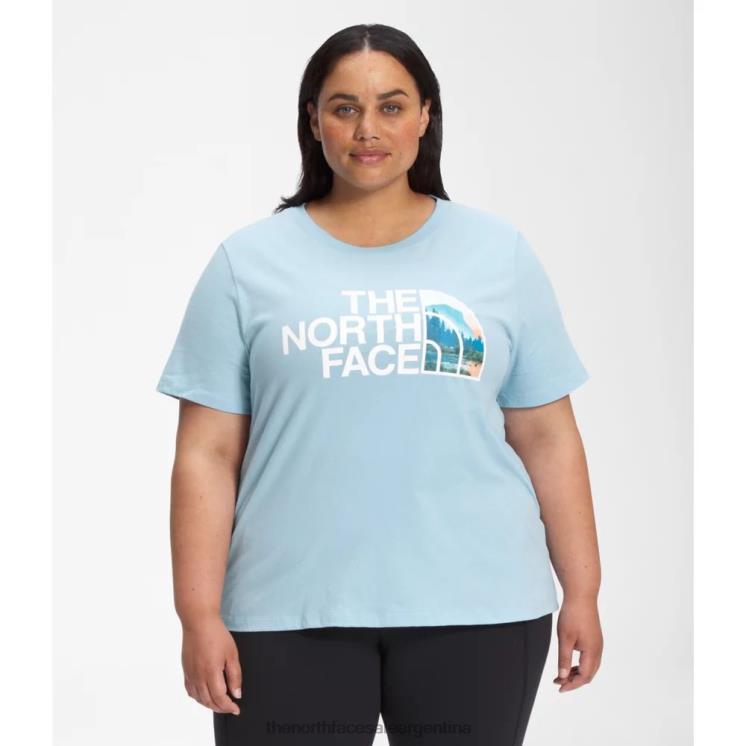 FFV044879 azul beta The North Face Camiseta de algodón de media cúpula de manga corta para mujer más