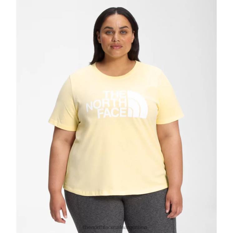 FFV044880 plátano pálido The North Face Camiseta de algodón de media cúpula de manga corta para mujer más