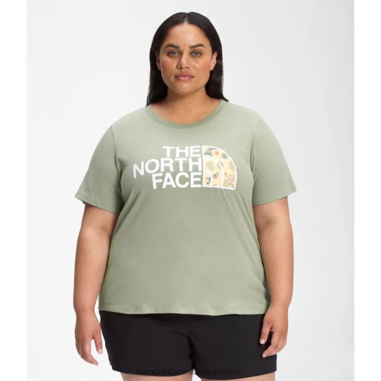 FFV044882 té verde The North Face Camiseta de algodón de media cúpula de manga corta para mujer más