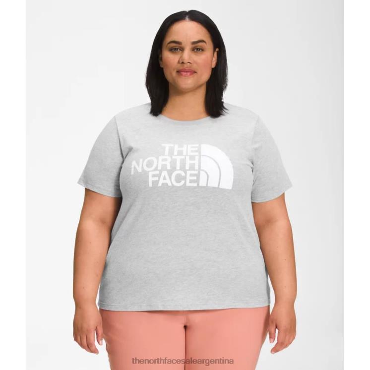 FFV044887 gris The North Face Camiseta de algodón de media cúpula de manga corta para mujer más