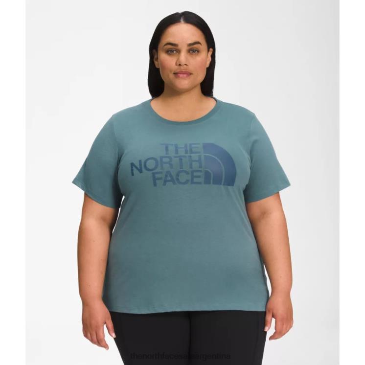 FFV044888 azul The North Face Camiseta de algodón de media cúpula de manga corta para mujer más