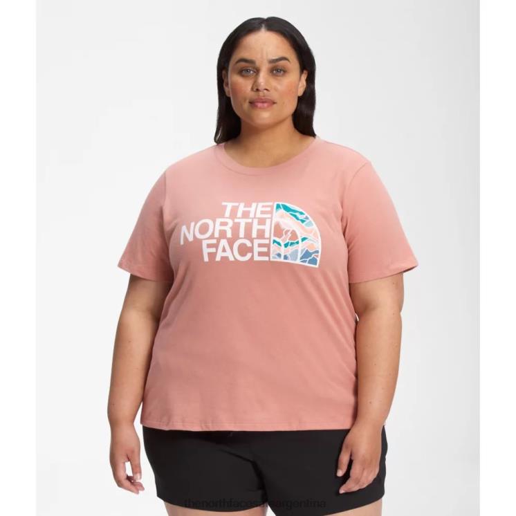 FFV044889 rosa del amanecer The North Face Camiseta de algodón de media cúpula de manga corta para mujer más