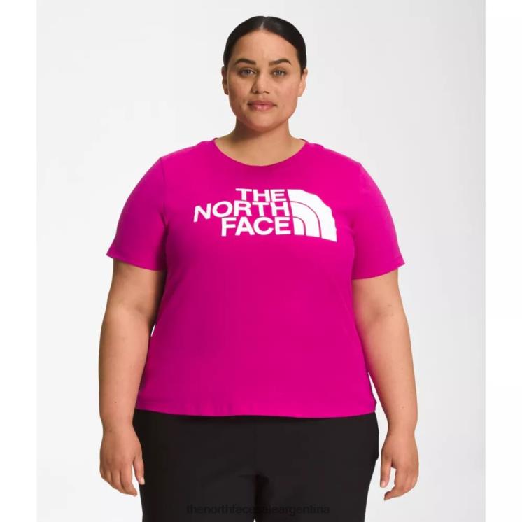 FFV044892 rosa fucsia The North Face Camiseta de algodón de media cúpula de manga corta para mujer más